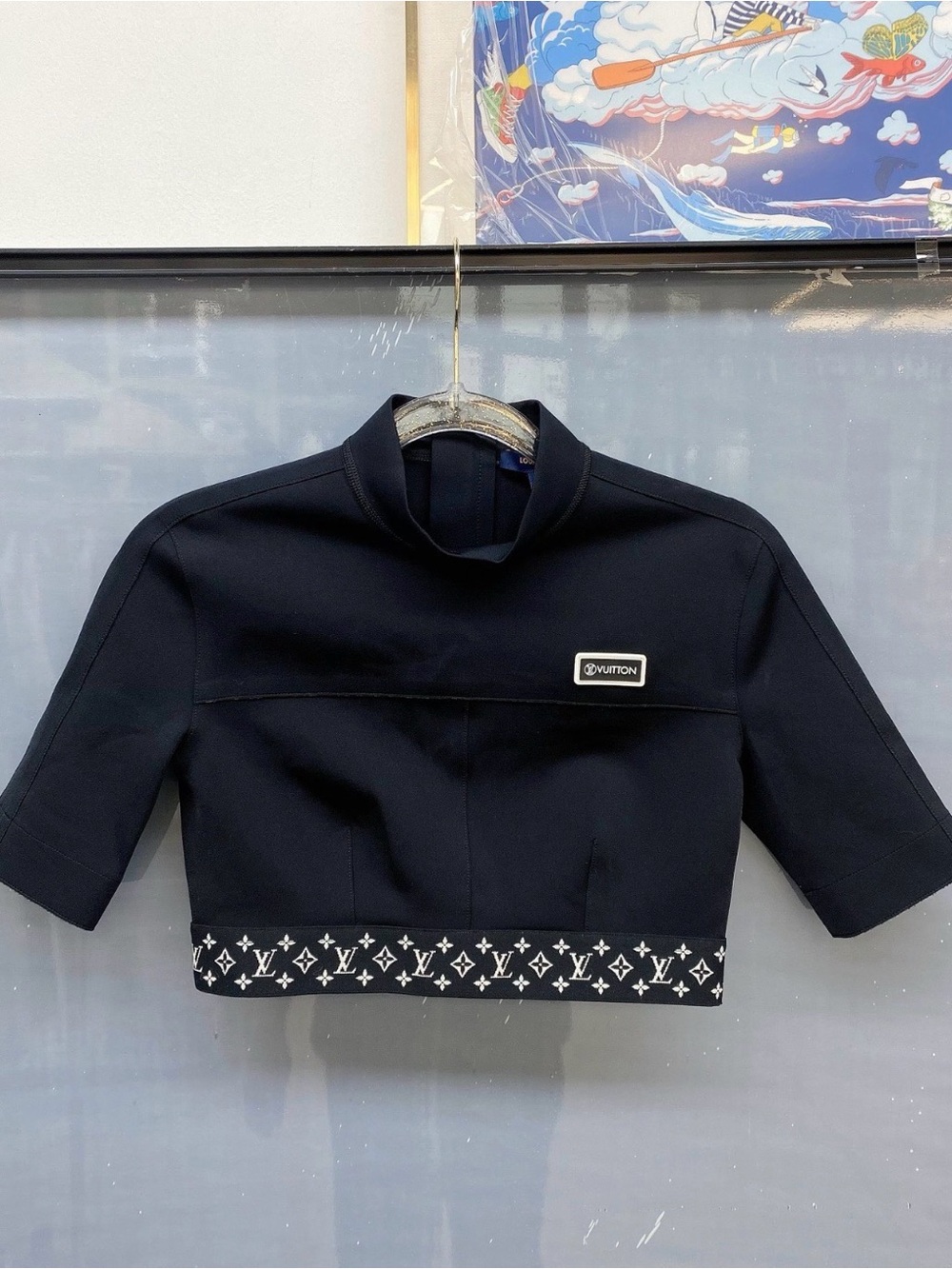 Louis Vuitton Black Cropped Logo Sweatshirt